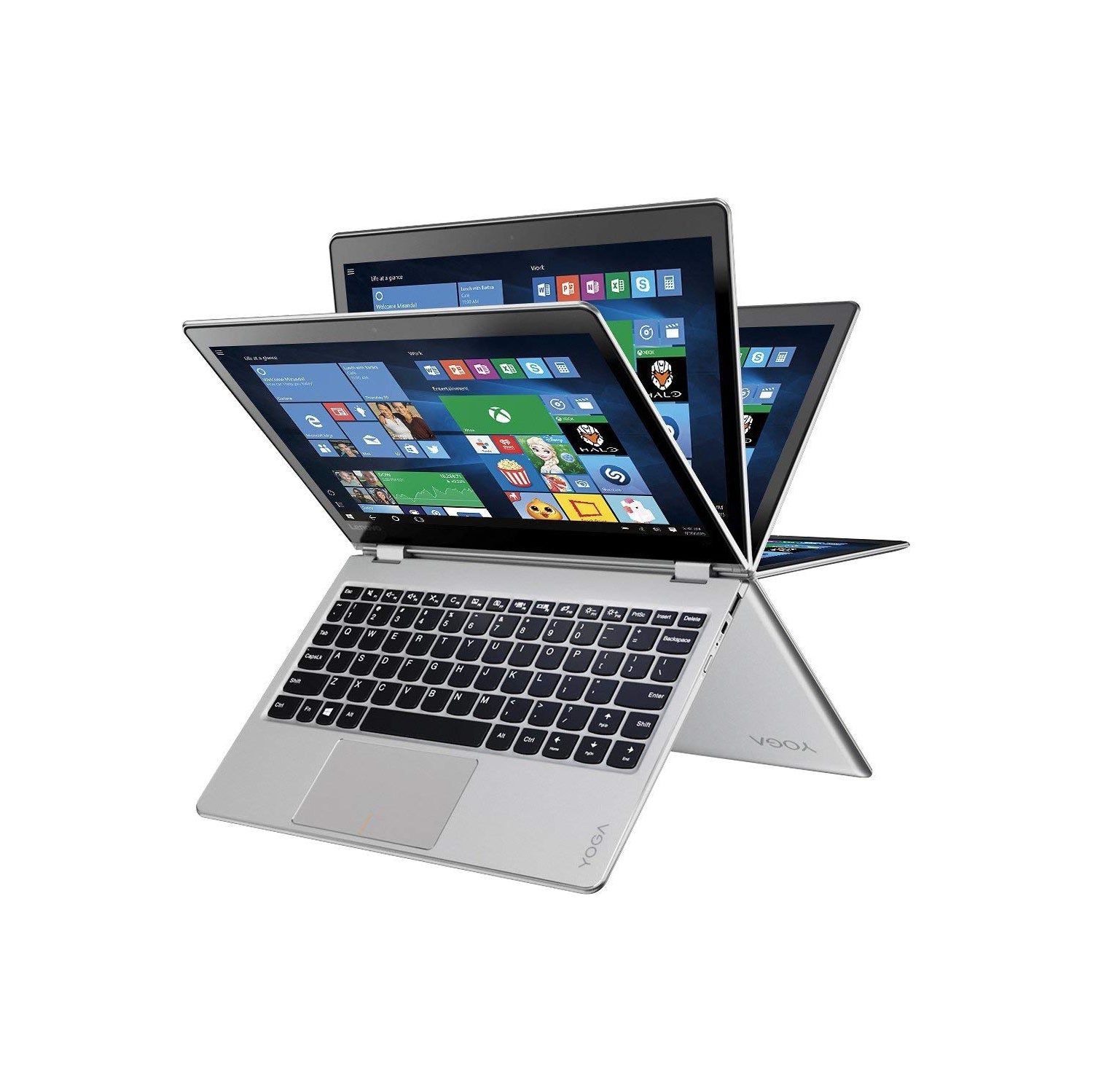 Refurbished (Good) - Lenovo Yoga 910-13IKB  2-in-1 Backlight Keyboard  i7-7500U 256GB SSD 16GB RAM 2core@3.50GHz 13.9" FHD Touch  WIN11 Silver - Image 1