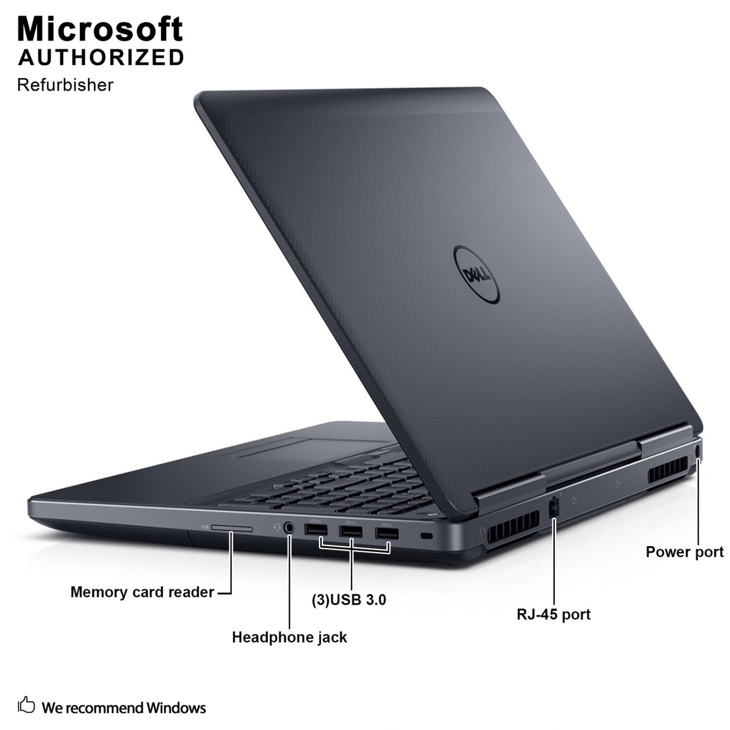 Refurbished (Good) -Dell Precision 7510 15.6" FHD Business Laptop, Intel Core i7-6920HQ  3.8GHZ, Backlit keyboard , 16GB RAM , 512GB SSD , NVIDIA Quadro M1000M , Win 11 Pro Black - Image 5