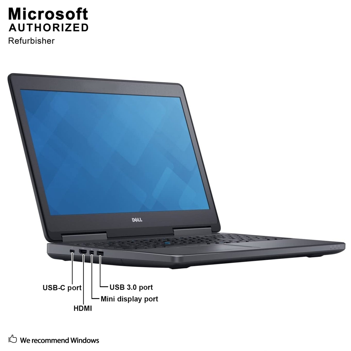Refurbished (Good) -Dell Precision 7510 15.6" FHD Business Laptop, Intel Core i7-6920HQ  3.8GHZ, Backlit keyboard , 16GB RAM , 512GB SSD , NVIDIA Quadro M1000M , Win 11 Pro Black - Image 6