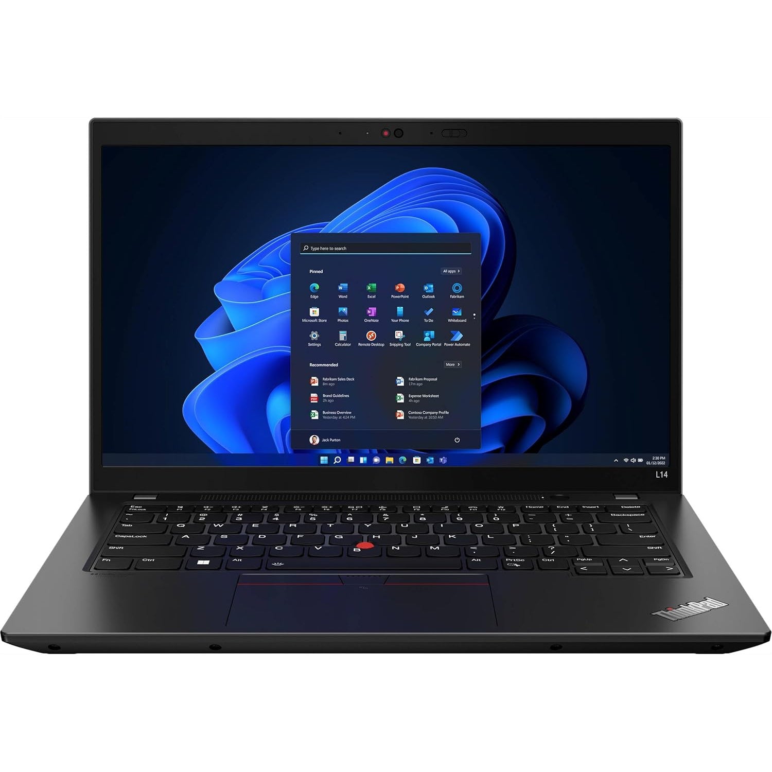 Refurbished (Excellent) LENOVO ThinkPad L14, 14" FHD , Backlit Keyboard , i7-1185G7, 16GB RAM , 512GB SSD  PCIe, Win 11 , Black - Image 1
