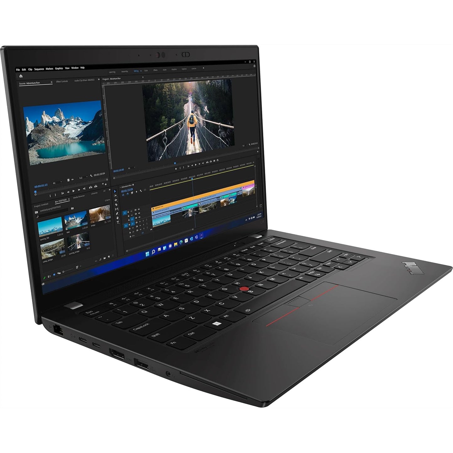 Refurbished (Excellent) LENOVO ThinkPad L14, 14" FHD , Backlit Keyboard , i7-1185G7, 16GB RAM , 512GB SSD  PCIe, Win 11 , Black - Image 2
