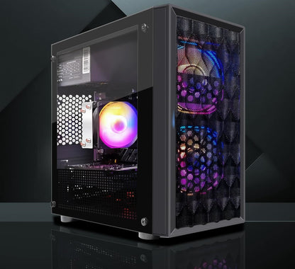 Gaming PC Computer Desktop, AMD Ryzen 5 5500 up to 4.2GHz, GeForce RTX 3050 6G, 16GB DDR4, 1TB SSD, WiFi 6 5G & BT 5.2, RGB Fan x2, Windows 11